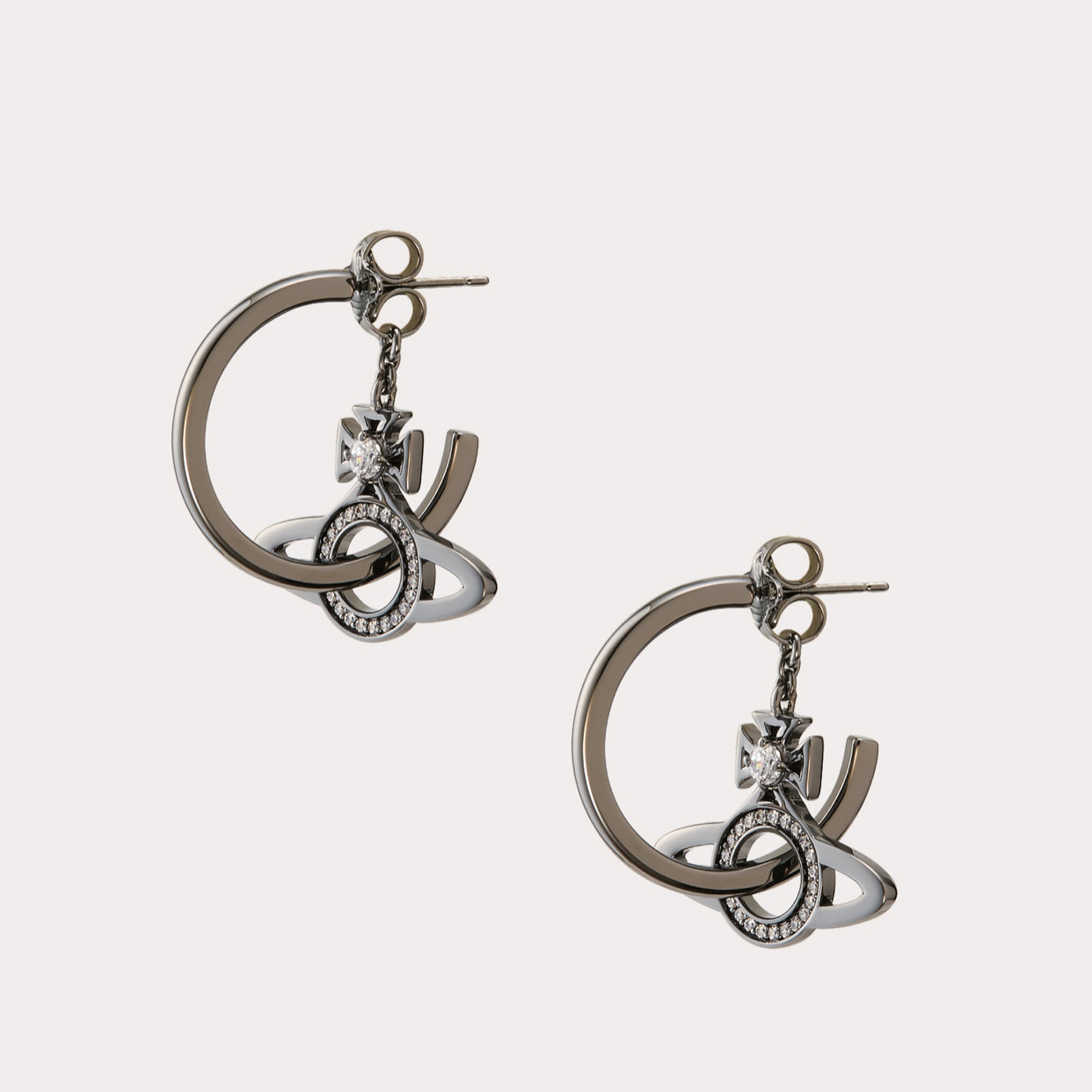 High Version Queen Mother vivi  luxuryreplica Vivian Punk Circle Three-in-One Shuttle Saturn Dofa Earrings