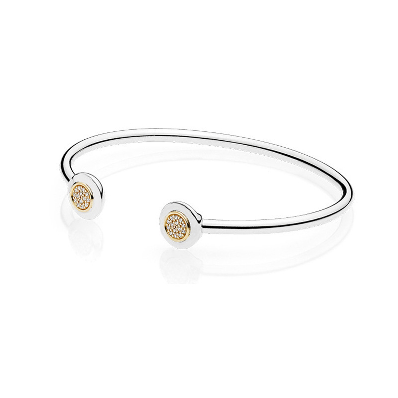 Factory direct pan  luxuryreplica 925 silver rose gold round beads fashion opening bracelet accessories basic chain bracelet