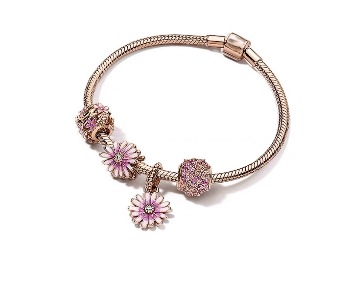 High Version pan luxuryreplica S925 Silver Rose Gold Love Interwoven Innocence Love Bracelet suit Fashion Bracelet for Women