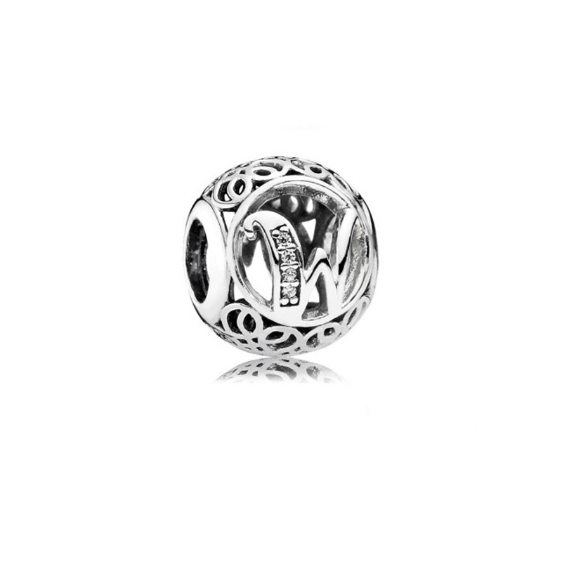 pan luxuryreplica 925 Sterling Silver Beads 26 Letters Series Round Beaded DIY Accessories Beads