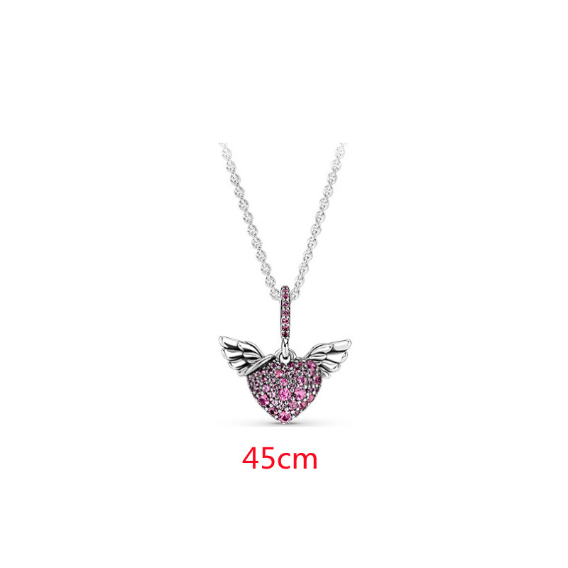 pan luxuryreplica 925 Sterling Silver Necklace Year of the Tiger New Arrival Pevice Angel Wings Love Hand-painted Necklace Clavicle Chain for Women