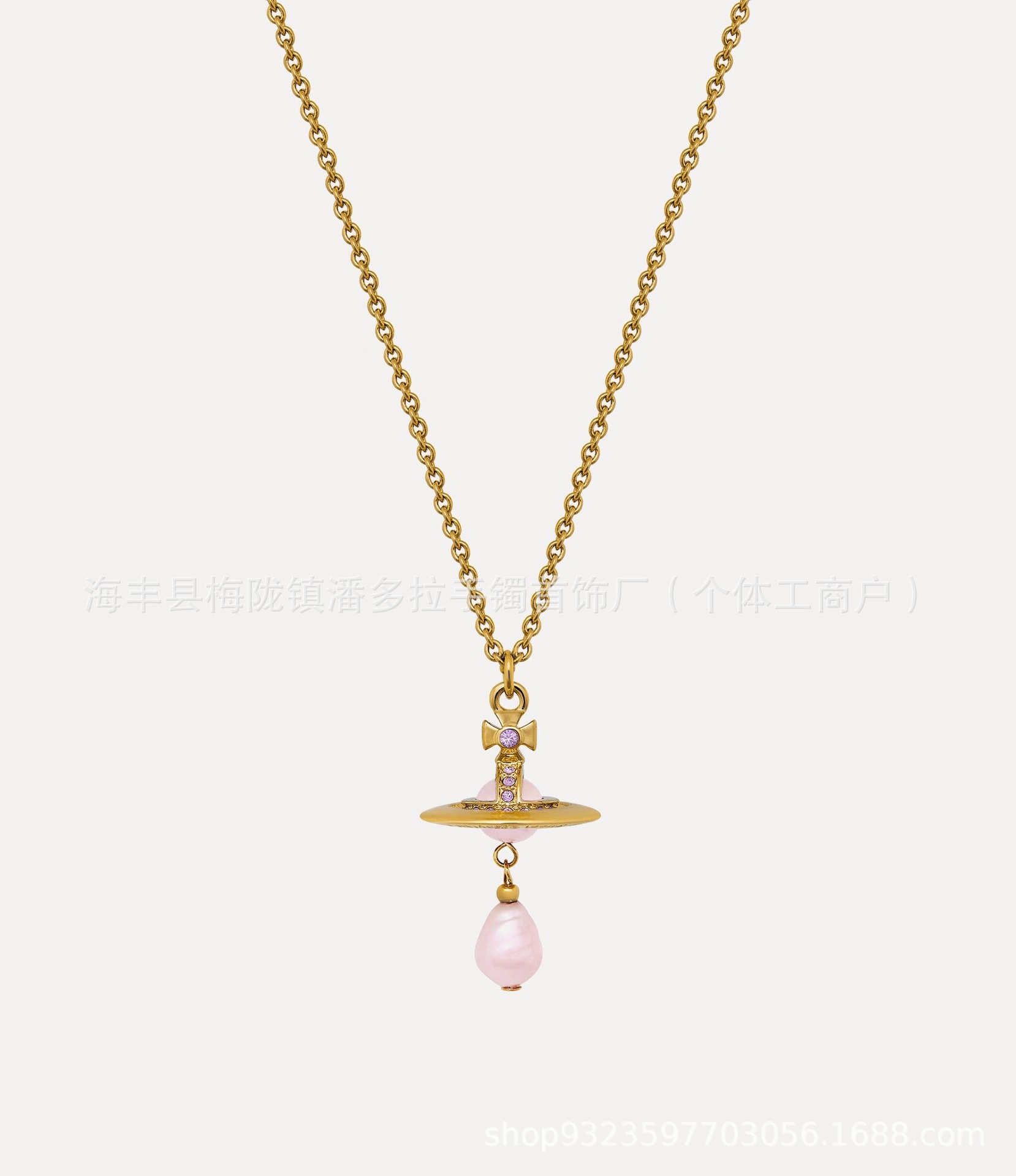 New Empress Dowager Baroque Water Drop Pearl High Sense Stereo Saturn UFO Pearl Necklace Earrings Bracelet for Women