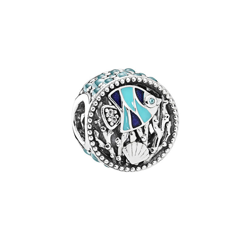 Factory Outlet pan luxuryreplica 925 Silver Clover Cinderella Pumpkin Car Ice Crystal Snowflake Drill Hanging Bead Accessories