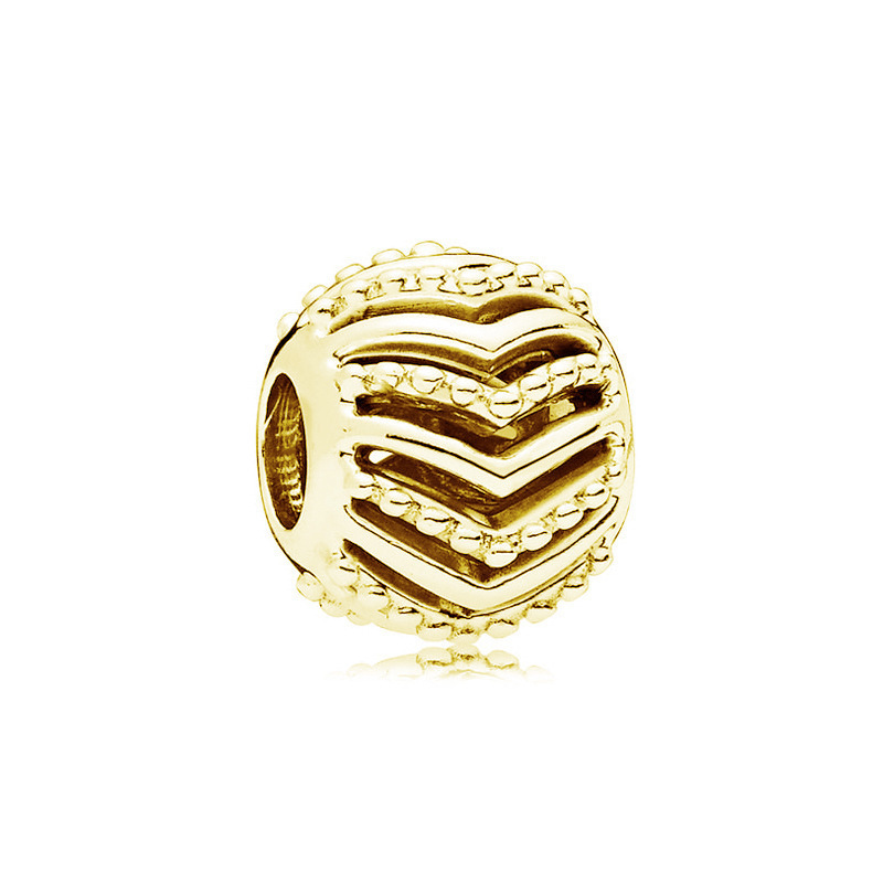 pan luxuryreplica 925 Silver Yellow Gold Love Crown Di Sini Fixed Buckle Pendant Beaded Accessories