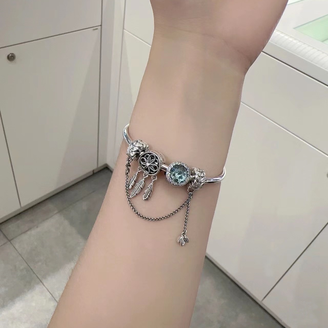 pan luxuryreplica Bracelet S925 Sterling Silver Blue Series Stars Fairy Tale Bracelet Shining Galaxy Bracelet DIY loose beads Beaded