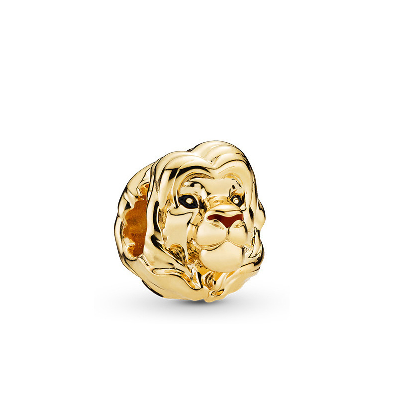 925 Sterling Silver pan luxuryreplica Gold Beads Glass Beads Bear Fixed Buckle Crown Beaded DIY Accessories Pendant