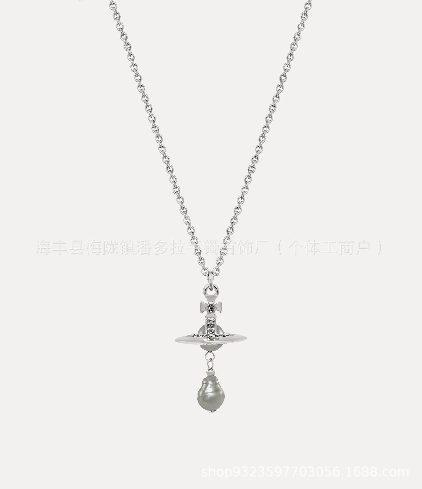 New Empress Dowager Baroque Water Drop Pearl High Sense Stereo Saturn UFO Pearl Necklace Earrings Bracelet for Women