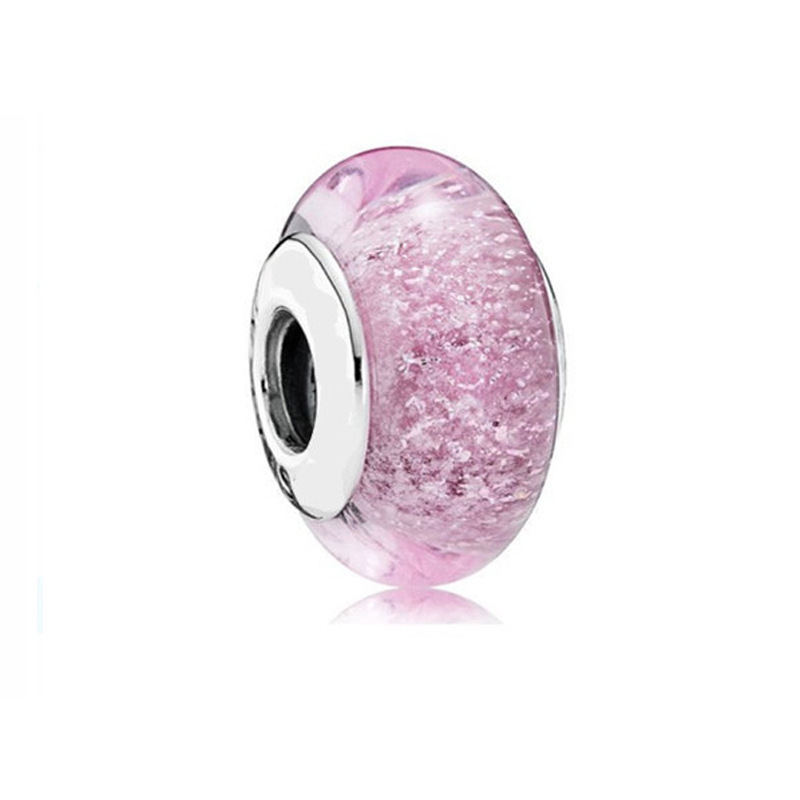 pan  luxuryreplica 925 Pure Silver Di S NI Love Rainbow Glazed Beads Hanging Beads DIY Accessories Beads