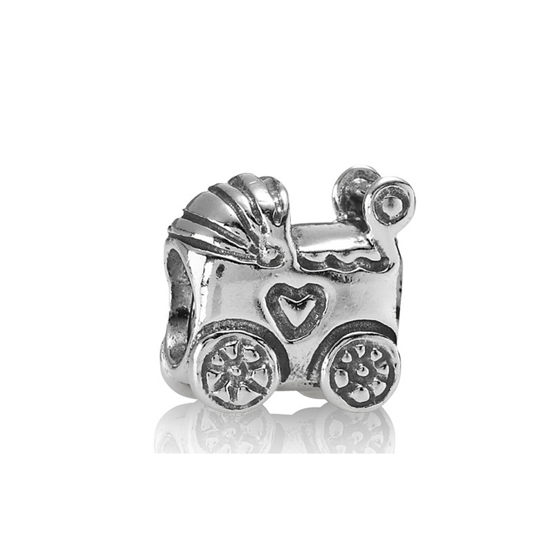 Factory direct pan luxuryreplica 925 silver four-leaf clover fixed buckle stroller hanging loose beads DIY accessories beads