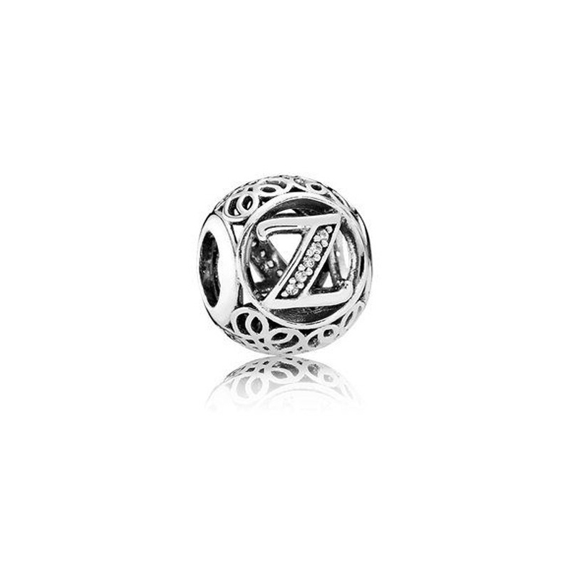 pan luxuryreplica 925 Sterling Silver Beads 26 Letters Series Round Beaded DIY Accessories Beads