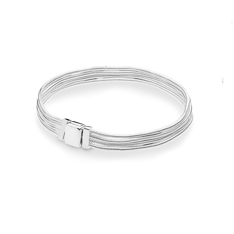 pan luxuryreplica 925 Sterling Silver Black Watch Personality Fashion Temperament Bracelet DIY Basic Bracelet