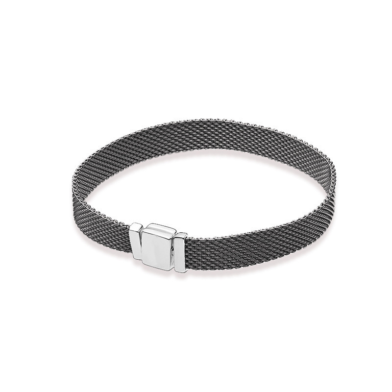 pan luxuryreplica 925 Sterling Silver Black Watch Personality Fashion Temperament Bracelet DIY Basic Bracelet