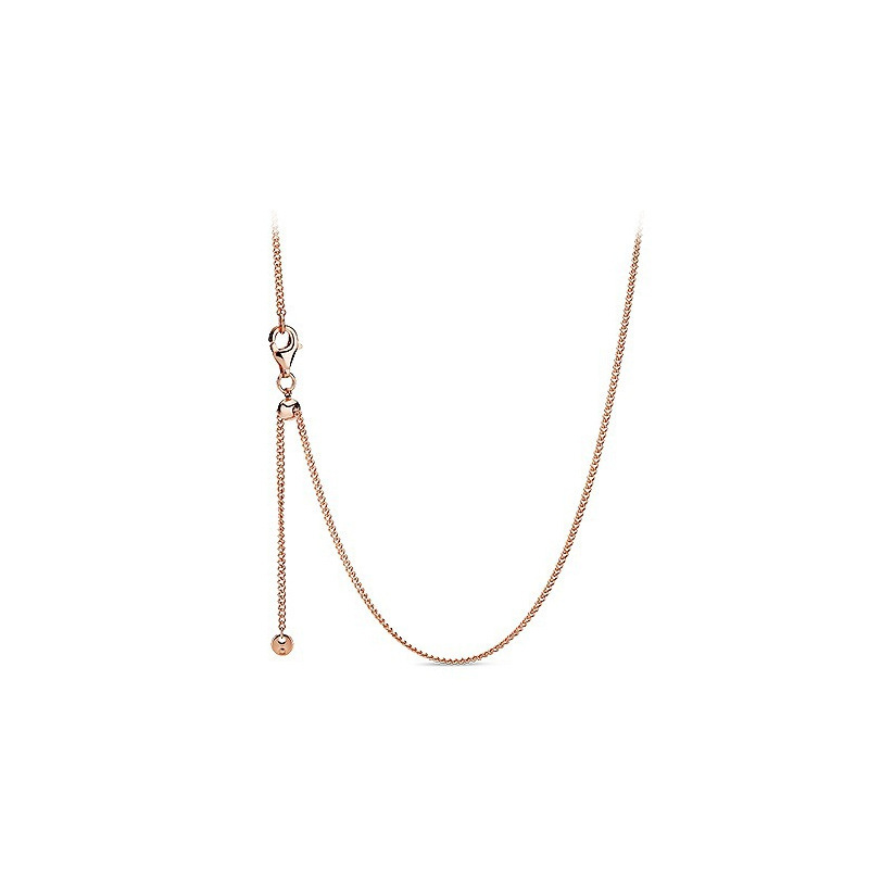 Factory direct pan luxuryreplica 925 sterling silver rose gold simple adjustable necklace DIY basic clavicle chain
