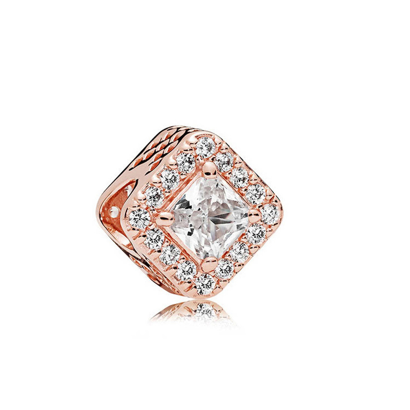 pan luxuryreplica Di Rose Gold Love Three-sided Beads Zircon Hanging Beads DIY Accessories Beads