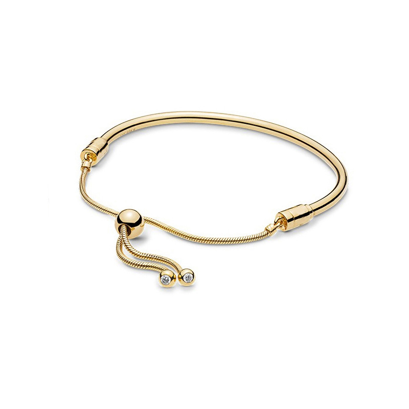 Factory direct pan luxuryreplica smooth 925 sterling silver bracelet pan  luxuryreplica DIY basic bracelet rose gold adjustable