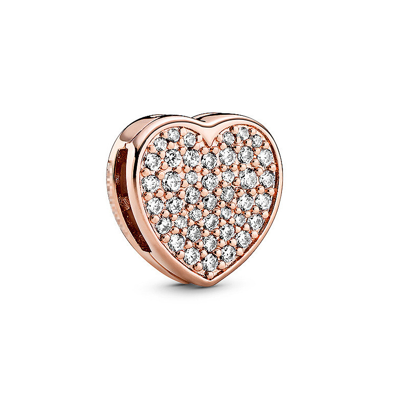 Factory direct pan luxuryreplica 925 silver rose pink ladybug love fashion fixed buckle beaded accessories beads