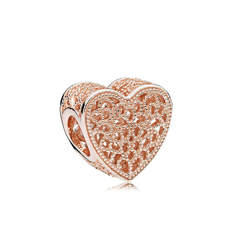 pan luxuryreplica Di Rose Gold Love Three-sided Beads Zircon Hanging Beads DIY Accessories Beads