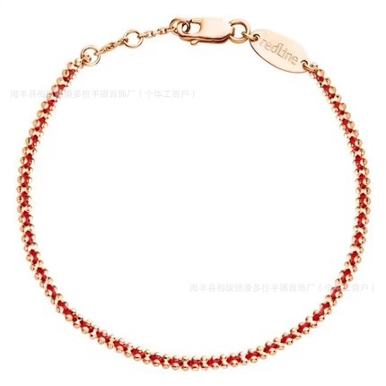 Same Black Rope French redline Woven Interwoven Moon Old Rope Little Red Rope Bracelet Hand Rope