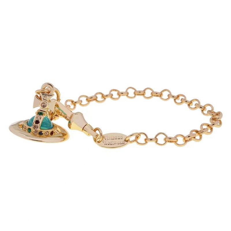 High Version Empress Dowager vivi  luxuryreplica Vivian Light Luxury High Sense Stereo Orb Saturn Glass Bead Bracelet