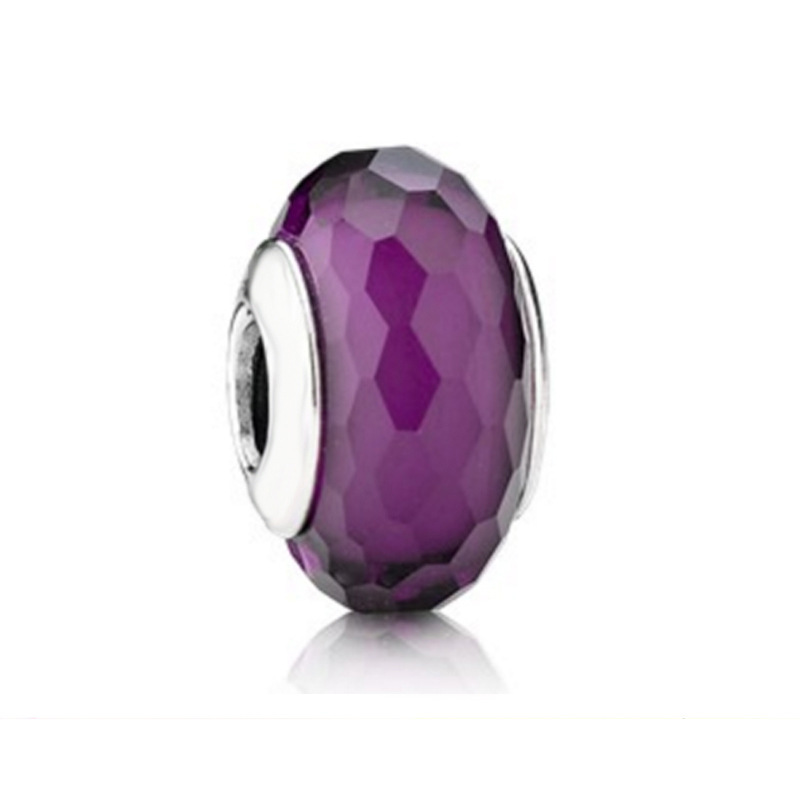 Factory Outlet pan  luxuryreplica 925 Silver Shining Blue Cutting Surface Series Glazed Beads String Hanging DIY Beads