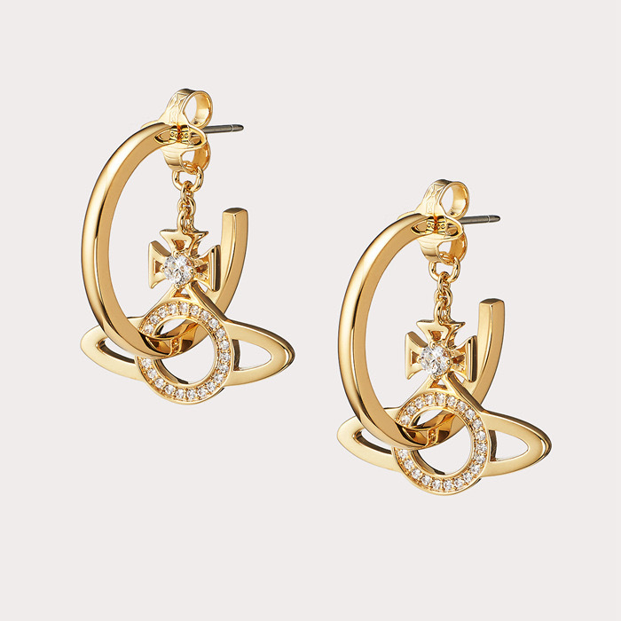 High Version Queen Mother vivi  luxuryreplica Vivian Punk Circle Three-in-One Shuttle Saturn Dofa Earrings