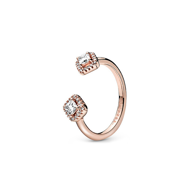 pan luxuryreplica Rose Gold Peach Blossom Pale Open Style Couple Pair Ring with Ring Women