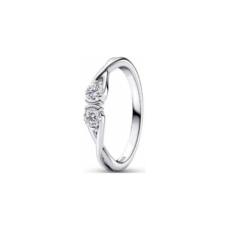 Factory direct pan  luxuryreplica 925 sterling silver ring water drop eternal symbol ring female niche design