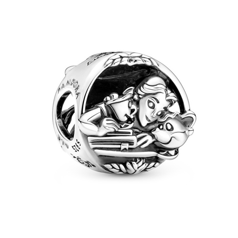 Pan luxuryreplica American Female and Beast Belle Beaded 925 Sterling Silver Teapot Wife Hanging DIY Accessories