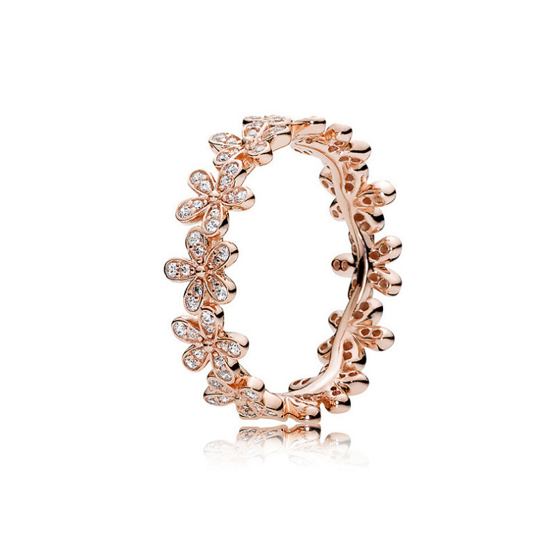 pan  luxuryreplica Rose Heart-to-Heart Love Bean Sprouts All-Match Couple Ring Matching Ring