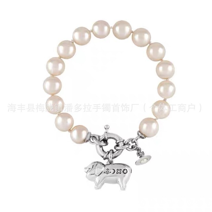 Vivian Saturn West Dowager Necklace Letter Engraved Gold Silver Bracelet Earrings