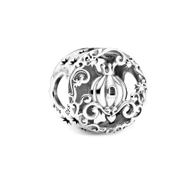 Factory direct pan luxuryreplica 925 silver rose gold pumpkin car Di S ni fixed deduction hanging beads DIY accessories