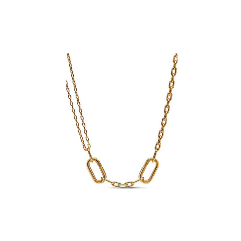 pan luxuryreplica 925 Sterling Silver Necklace Me Series Lock Head Chain Women's Pearl Necklace DIY Basic Clavicle Chain Women