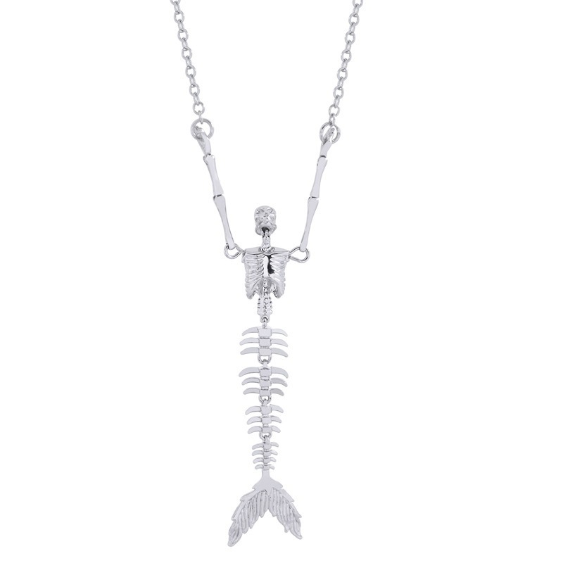 High Version Empress Dowager vivi  luxuryreplica Vivian Light Luxury High Sense Saturn Skull Man Fish Bone Mermaid Necklance