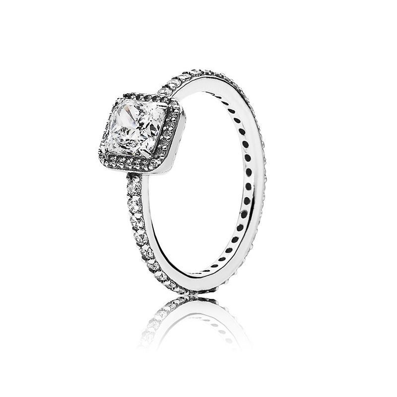 Factory direct pan  luxuryreplica 925 sterling silver shiny square style color series temperament couple ring