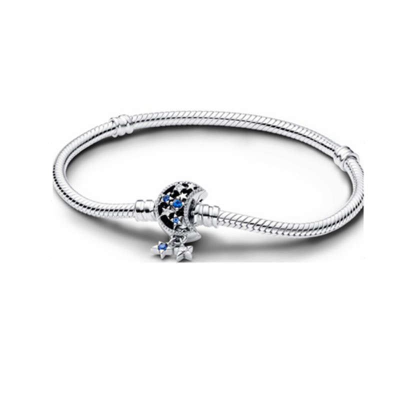 pan luxuryreplica Moon Buckle Oto Buckle Bracelet pan  luxuryreplica Basic Snake Bone Bracelet 925 Sterling Silver Foreign Trade