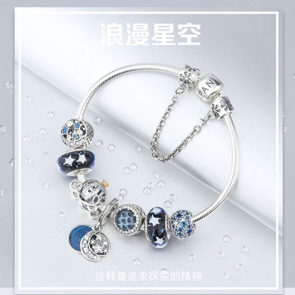 Cross-border pan luxuryreplica s925 sterling silver bracelet di s nidaisy pendant pumpkin car crown beaded diy with bracelet