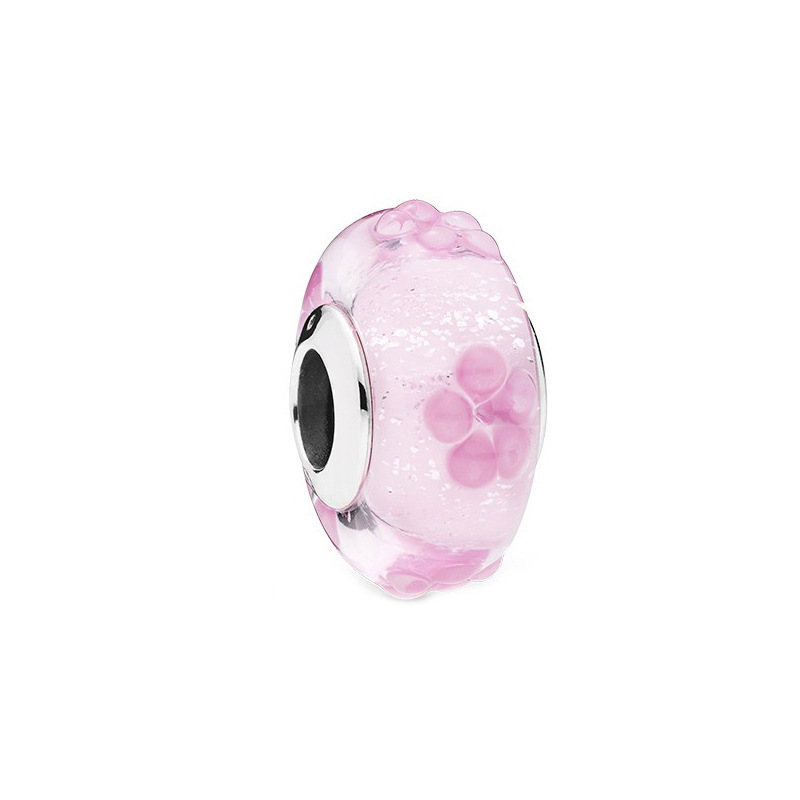 Factory direct pan luxuryreplica 925 silver Mulan flower bud butterfly glazed beads hanging beads DIY accessories loose beads