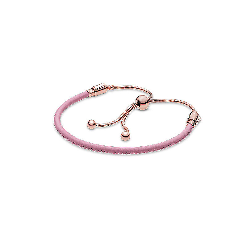 Factory direct pan luxuryreplica 925 sterling silver black pink love bracelet rope to send girlfriend DIY basic bracelet