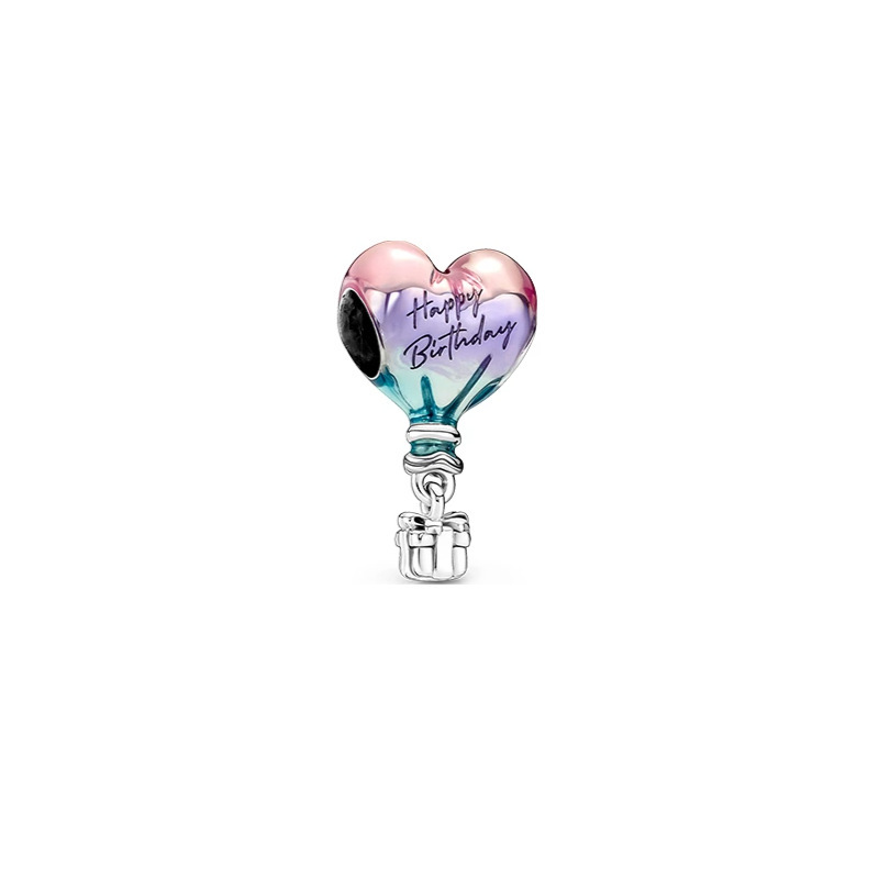 Factory Outlet pan luxuryreplica 925 Silver Mother's Day Happy Birthday Hot Air Balloon Spread Love-shaped Beads