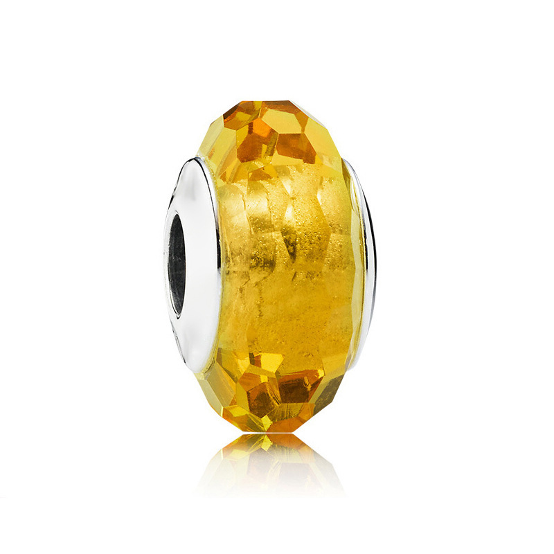 Factory Outlet pan  luxuryreplica 925 Silver Shining Blue Cutting Surface Series Glazed Beads String Hanging DIY Beads