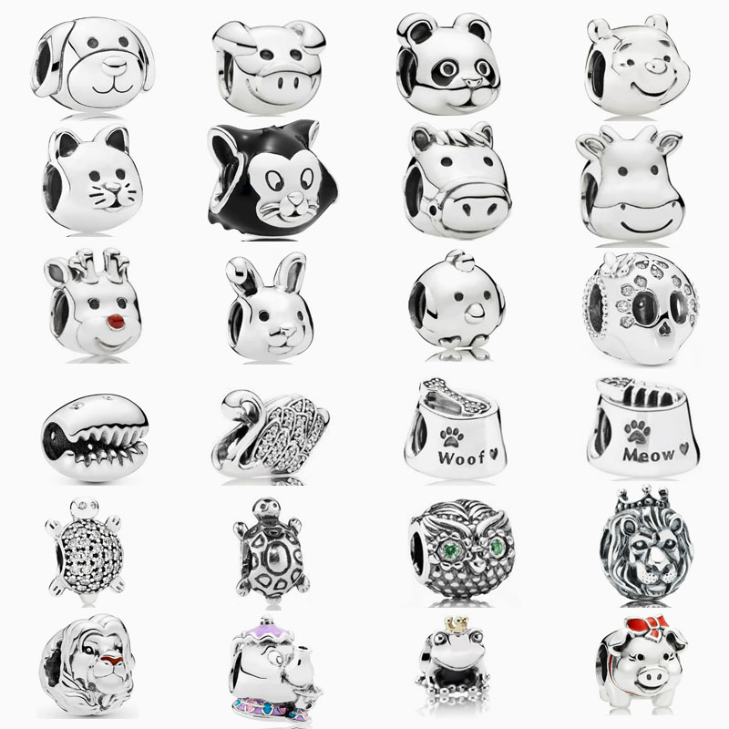 pan luxuryreplica 925 sterling silver animal lion king turtle cute hanging beads DIY accessories beads