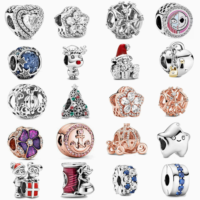 Factory direct pan luxuryreplica 925 silver rose gold pumpkin car Di S ni fixed deduction hanging beads DIY accessories