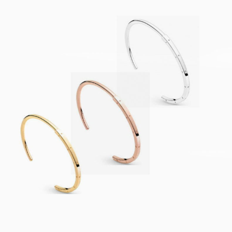 Factory Outlet pan luxuryreplica 925 Sterling Silver New Classic Series I-D Bracelet New Rose Gold Gold Color