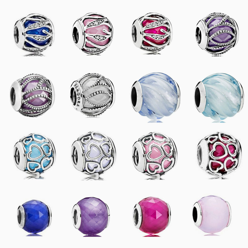 Factory direct pan luxuryreplica glass beads 925 sterling silver halo classic love beads DIY accessories