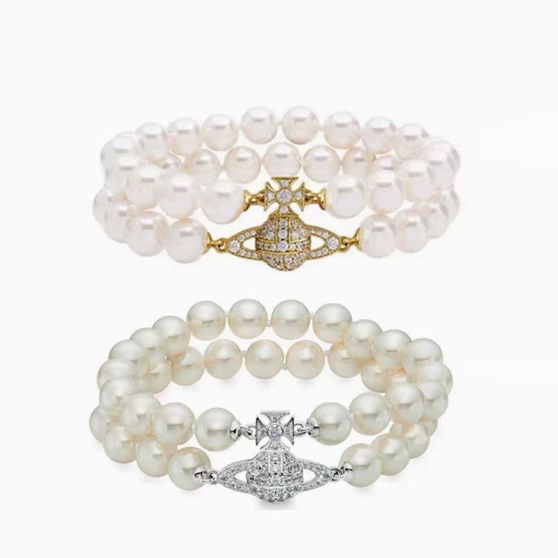 High version of the Western Empress Dowager double layer pearl bracelet Yan Zhen with Saturn bracelet  counter inspection on behalf of the hair