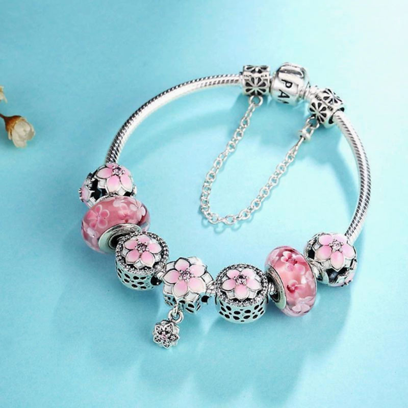 Cross-border pan luxuryreplica s925 sterling silver bracelet di s nidaisy pendant pumpkin car crown beaded diy with bracelet