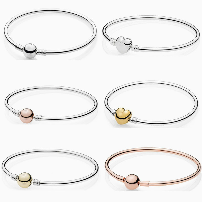Factory direct pan luxuryreplica 925 sterling silver classic rose gold round buckle bracelet DIY basic bracelet bracelet