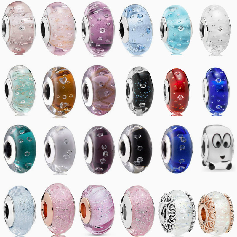 Factory direct pan luxuryreplica 925 sterling silver cutting surface flashing bubbles glazed beads beads DIY accessories loose beads