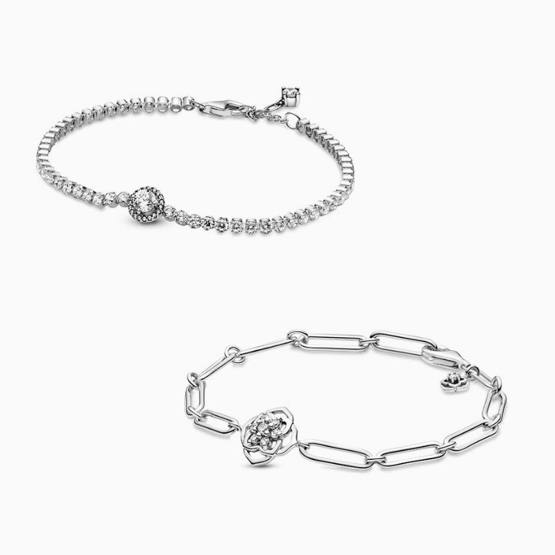 Factory direct pan luxuryreplica new Mother's Day series flower bracelet 925 sterling silver button bracelet DIY
