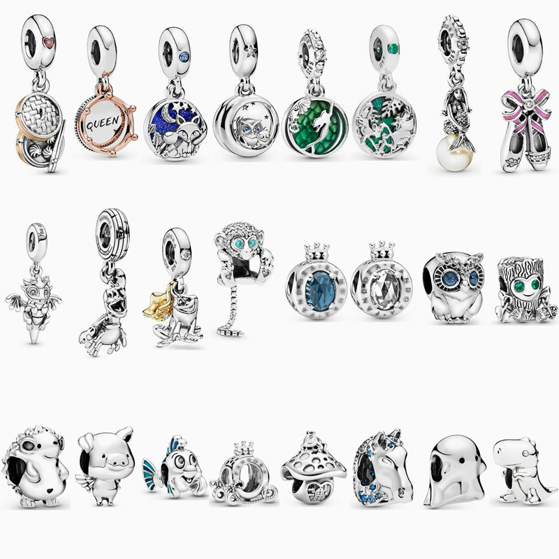 Factory direct pan luxuryreplica 925 sterling silver crown owl tree man naughty monkey hanging beads DIY accessories beads